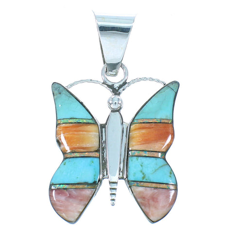 Multicolor Butterfly Authentic Sterling Silver Pendant QX104010